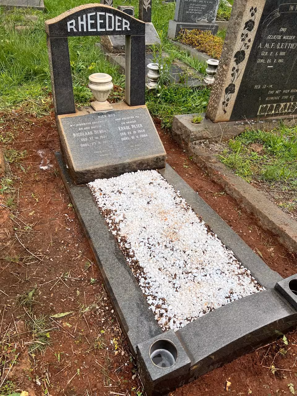 Granite headstone polished and restored